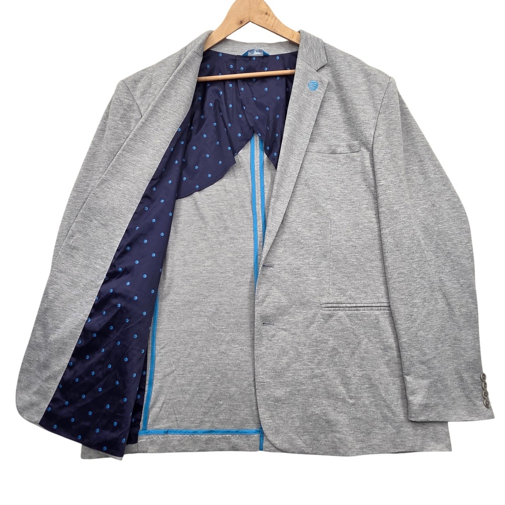 AT&T Blazer Jacket‎ Knit Men's XXL 2XL Gray Embroidered Logo Employee Workwear